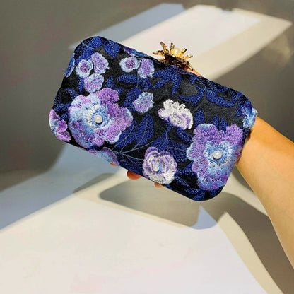 Pochette Élégante à Fleurs et Perles Pour Femme