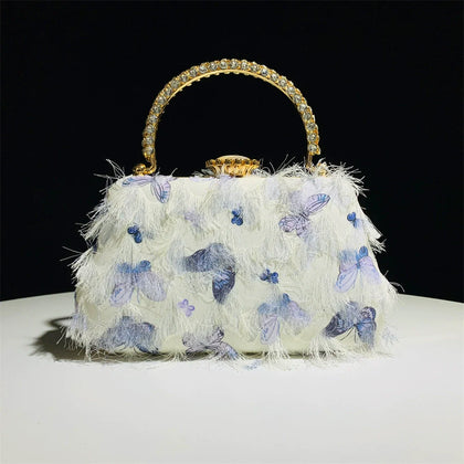 Sacs à Main Élégants Pour Femmes avec Pompon et Strass