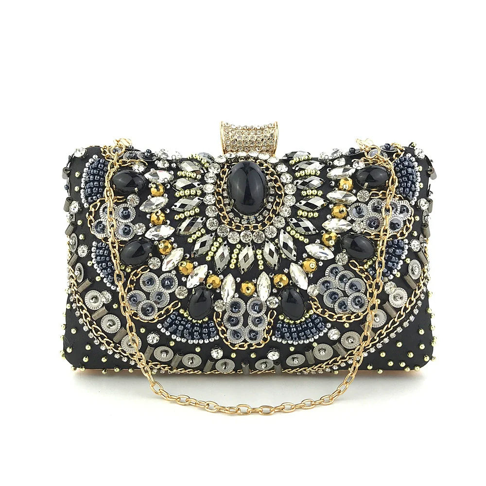 Sacs à Main Pour Femme avec Pochette en Perles et Diamants Délicats