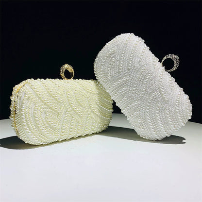 Charmant Sac à Main Unique avec Pochette en Perles Brillantes
