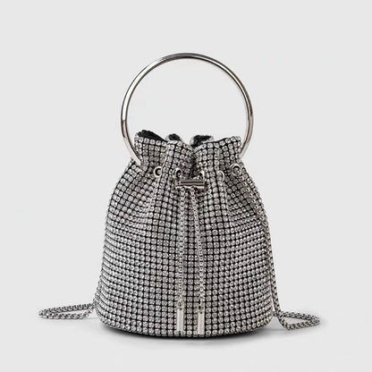 Charmant et Magnifique Sac Seau à Chaîne en Strass Pour Femme