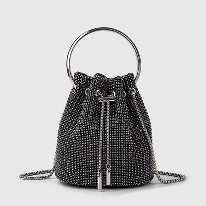 Charmant et Magnifique Sac Seau à Chaîne en Strass Pour Femme