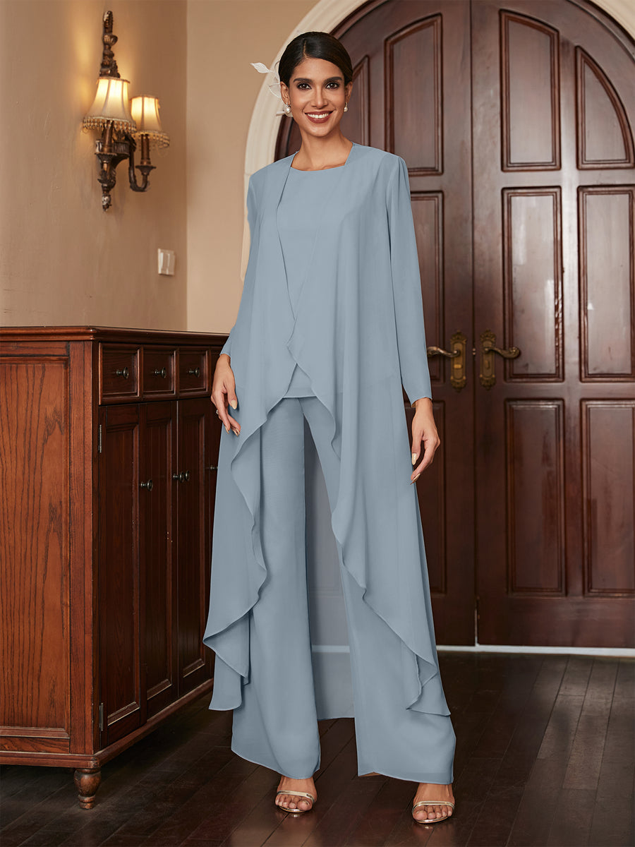 Ensemble Pièces En Mousseline de Soie à Manches Longues et