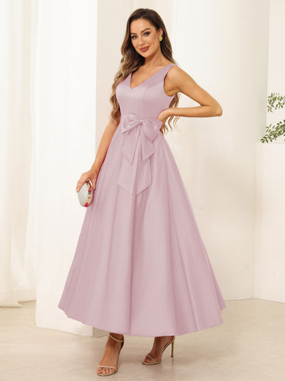 Ligne A/Princesse Col en V Sans Manches Noeuds Papillon Longueur Robes de Soirée