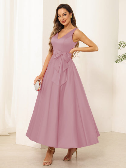 Ligne A/Princesse Col en V Sans Manches Noeuds Papillon Longueur Robes de Soirée