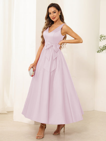 Ligne A/Princesse Col en V Sans Manches Noeuds Papillon Longueur Robes de Soirée