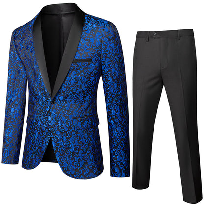 Costumes de Soirée de Bal pour Hommes à Coupe Ajustée à Simple Boutonnage Deux PiècesImprimés