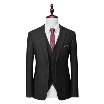 Costumes de Mariage à Carreaux 3 Pièces pour Hommes Coupe Ajustée Simple Boutonnage Deux Boutons