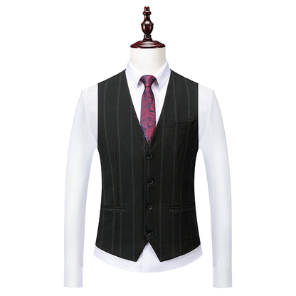 Costumes de Mariage pour Hommes à Rayures Coupe Ajustée Simple Boutonnage 3 Pièces