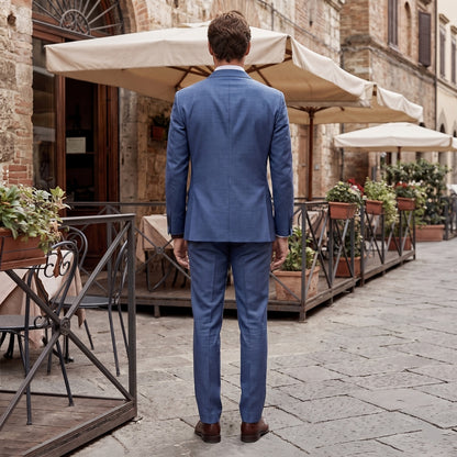 Costume de Mariage 2 Pièces, Coupe Ajustée, Veste Droite à 2 Boutons