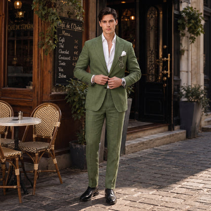 Ensemble de Cérémonie 2 Pièces, Coupe Ajustée, Couleur Unie & Veste à 2 Boutons