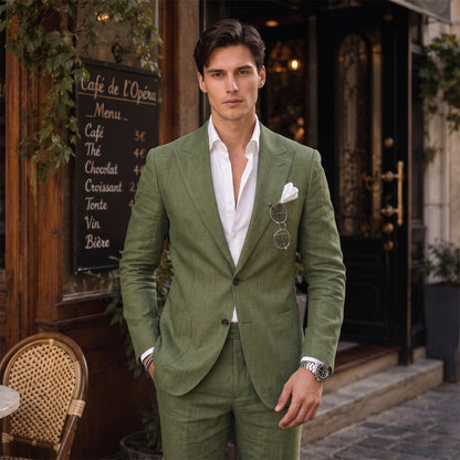 Ensemble de Cérémonie 2 Pièces, Coupe Ajustée, Couleur Unie & Veste à 2 Boutons