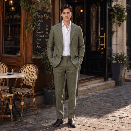 Costume 2 Pièces Chic pour Homme, Coupe Ajustée, Couleur Unie - Mariage & Soirée