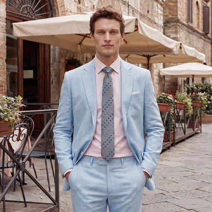 Costume de Mariage pour Homme, Coupe Ajustée & Veste Droite à 2 Boutons, Uni