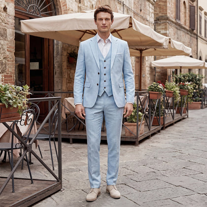 Costume de Mariage 3 Pièces Homme - Coupe Ajustée - Coloris Uni - 2 Boutons