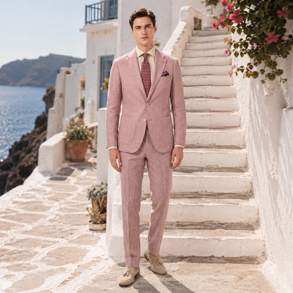 Costume de Mariage 2 Pièces pour Hommes, Coupe Ajustée à 2 Boutons, Couleur Unie