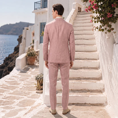 Costume de Mariage 2 Pièces pour Hommes, Coupe Ajustée à 2 Boutons, Couleur Unie