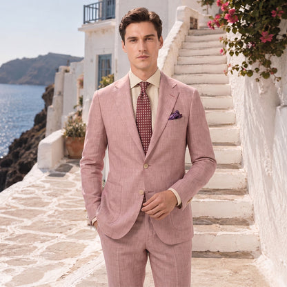 Costume de Mariage 2 Pièces pour Hommes, Coupe Ajustée à 2 Boutons, Couleur Unie