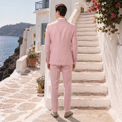 Costume de Mariage 2 Pièces pour Hommes, Coupe Ajustée à 2 Boutons, Couleur Unie
