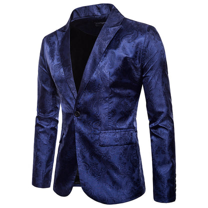 Veste de Soirée Imprimée à Un Bouton et Coupe Ajustée Pour Homme