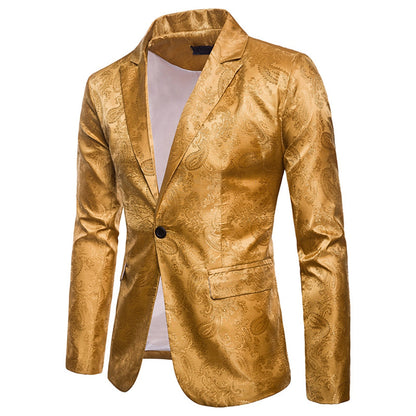 Veste de Soirée Imprimée à Un Bouton et Coupe Ajustée Pour Homme