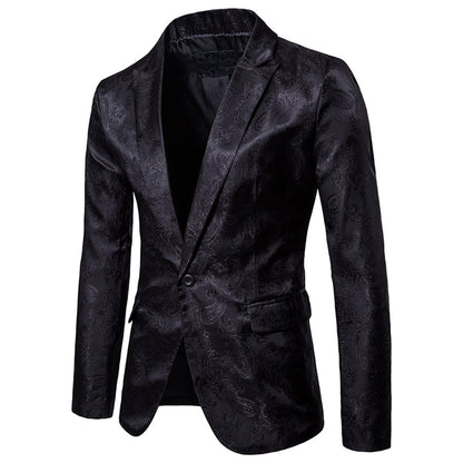 Veste de Soirée Imprimée à Un Bouton et Coupe Ajustée Pour Homme