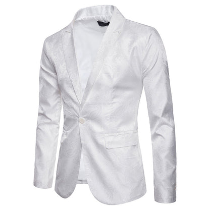 Veste de Soirée Imprimée à Un Bouton et Coupe Ajustée Pour Homme