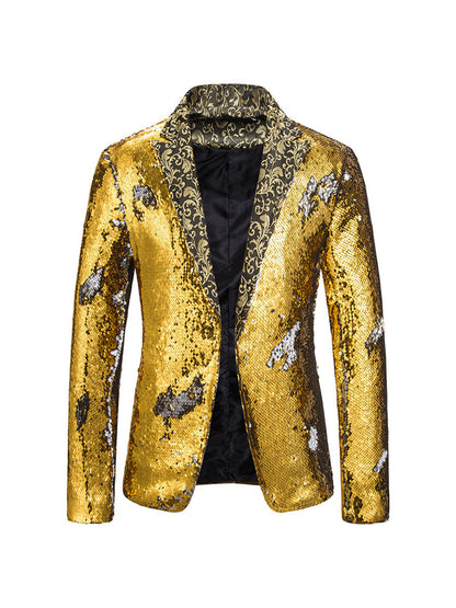 Veste de Soirée à Paillettes Pour Homme, Coupe Ajustée et Simple Boutonnage