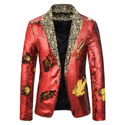 Veste de Soirée à Paillettes Pour Homme, Coupe Ajustée et Simple Boutonnage