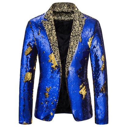 Veste de Soirée à Paillettes Pour Homme, Coupe Ajustée et Simple Boutonnage