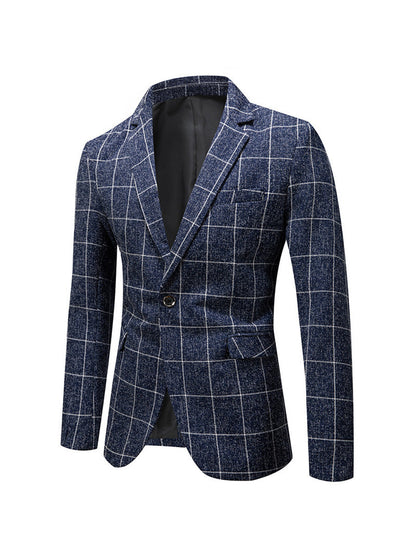 Robe de Soirée Rayée à Simple Boutonnage et Coupe Ajustée Pour Homme