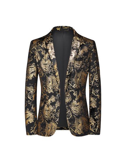 Veste de Soirée Imprimée à Un Bouton et à Simple Boutonnage, Coupe Ajustée, Pour Homme
