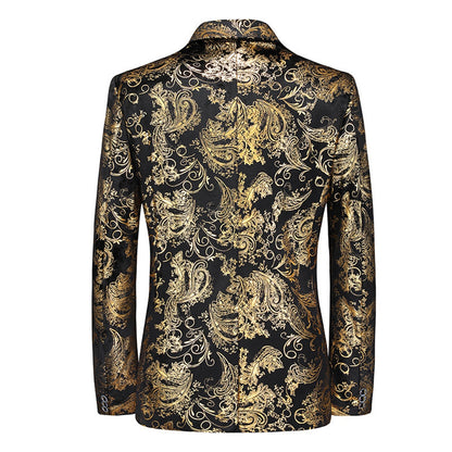 Veste de Soirée Imprimée à Un Bouton et à Simple Boutonnage, Coupe Ajustée, Pour Homme