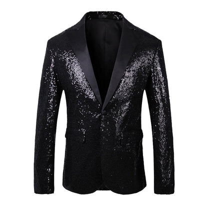 Veste de Soirée à Paillettes Pour Homme, Coupe Ajustée, Simple Boutonnage et Un Bouton