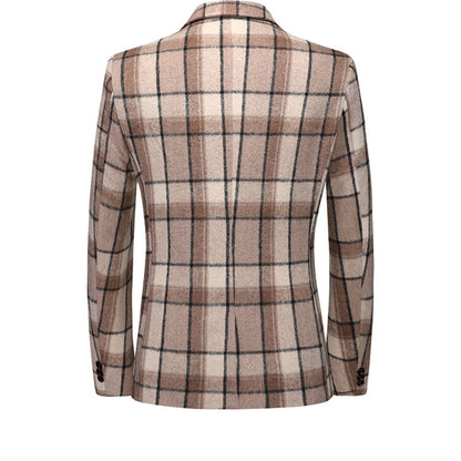 Veste de Soirée Rayée à Deux Boutons, Coupe Ajustée, Revers Crantés, Pour Homme