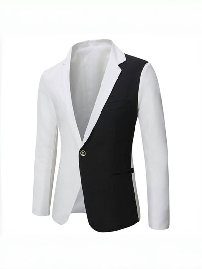 Veste de Soirée Pour Homme, Coupe Ajustée, Revers Crantés, Simple Boutonnage, Un Bouton