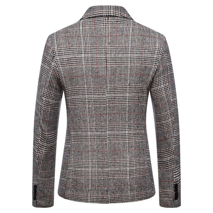 Veste de Soirée Rayée Pour Homme, Coupe Ajustée, Revers Crantés, Simple Boutonnage, Un Bouton