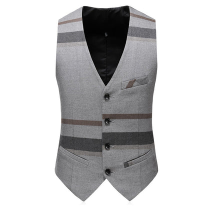Costume de Mariage 3 Pièces Pour Homme, Coupe Ajustée, Revers Crantés, Simple Boutonnage, Motif à Un Bouton