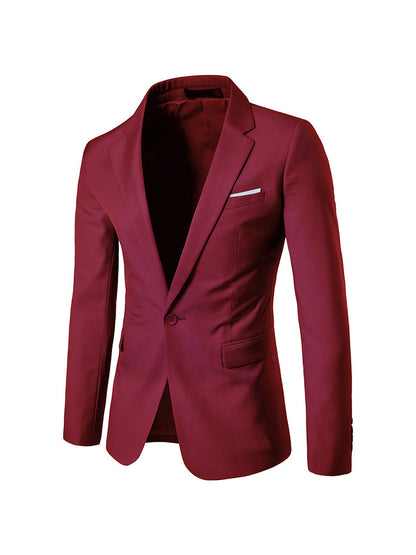 Veste de Soirée Pour Homme, Coupe Ajustée, Revers Crantés, Simple Boutonnage, Un Bouton