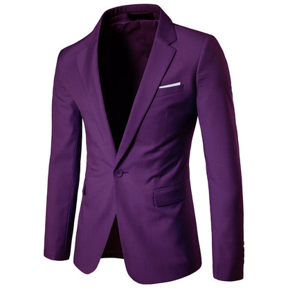 Veste de Soirée Pour Homme, Coupe Ajustée, Revers Crantés, Simple Boutonnage, Un Bouton