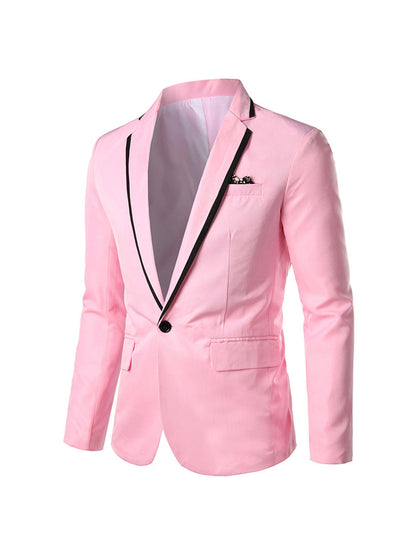 Veste de Soirée Pour Homme, Coupe Ajustée, Revers Crantés, Simple Boutonnage, Un Bouton