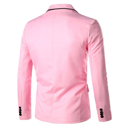 Veste de Soirée Pour Homme, Coupe Ajustée, Revers Crantés, Simple Boutonnage, Un Bouton