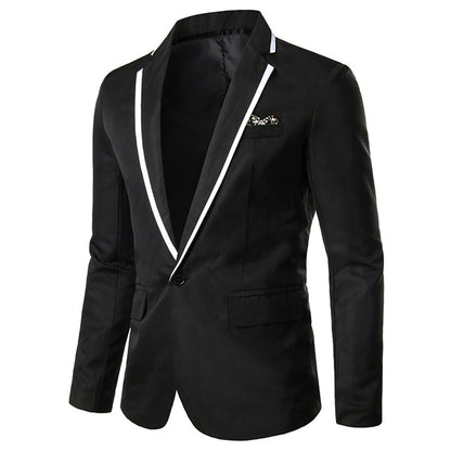 Veste de Soirée Pour Homme, Coupe Ajustée, Revers Crantés, Simple Boutonnage, Un Bouton