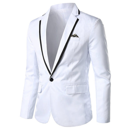 Veste de Soirée Pour Homme, Coupe Ajustée, Revers Crantés, Simple Boutonnage, Un Bouton