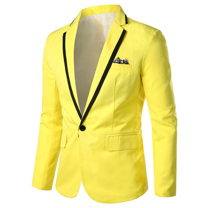 Veste de Soirée Pour Homme, Coupe Ajustée, Revers Crantés, Simple Boutonnage, Un Bouton