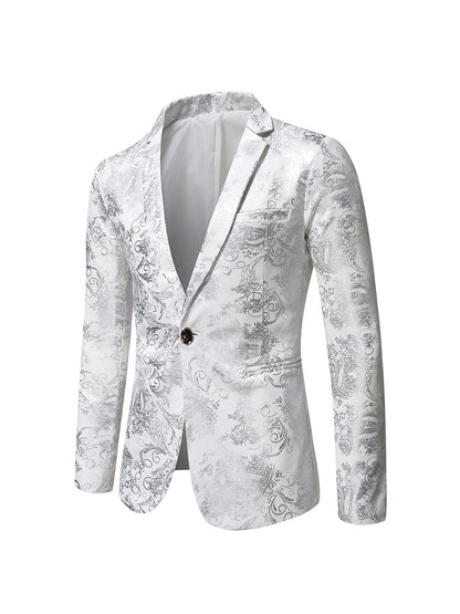 Veste de Soirée Pour Homme, Coupe Ajustée, Revers Crantés, Simple Boutonnage, Un Bouton