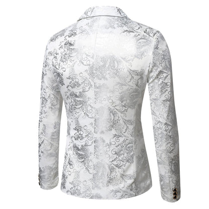 Veste de Soirée Pour Homme, Coupe Ajustée, Revers Crantés, Simple Boutonnage, Un Bouton