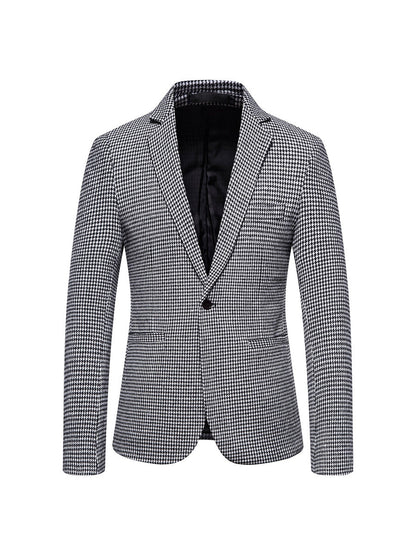 Veste de Soirée Rayée Pour Homme, Coupe Ajustée, Revers Crantés, Simple Boutonnage, Un Bouton