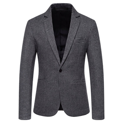 Veste de Soirée Rayée Pour Homme, Coupe Ajustée, Revers Crantés, Simple Boutonnage, Un Bouton