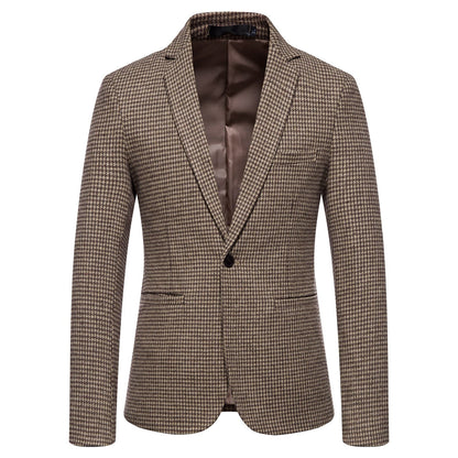 Veste de Soirée Rayée Pour Homme, Coupe Ajustée, Revers Crantés, Simple Boutonnage, Un Bouton